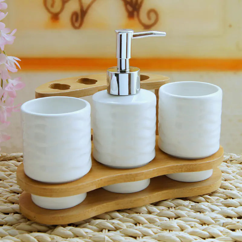 Wooden Toothbrush Holder Set